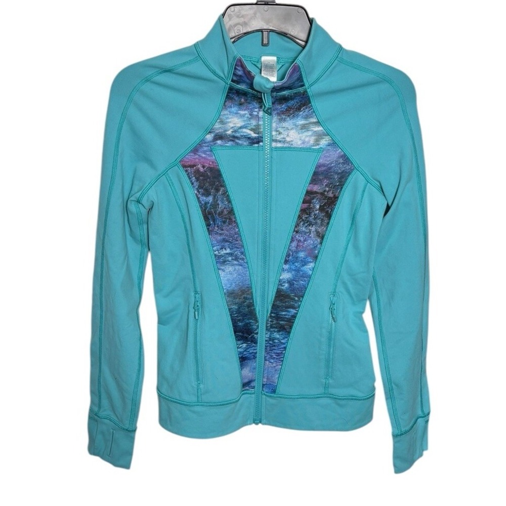 Ivivva By Lululemon Perfect Your Practice Jacket Blue Full Zip Size 14 Athletic